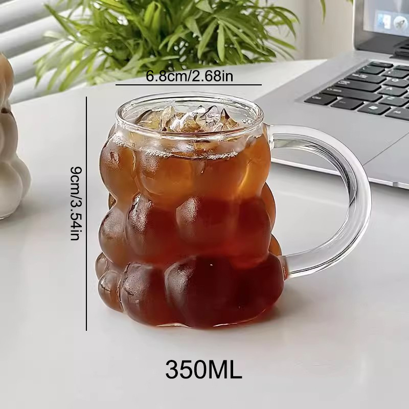 Taza de cristal Ins creativa, vaso resistente al calor, té transparente, jugo, leche, café, vasos de agua para el hogar, vasos de cóctel y cerveza: Naranja