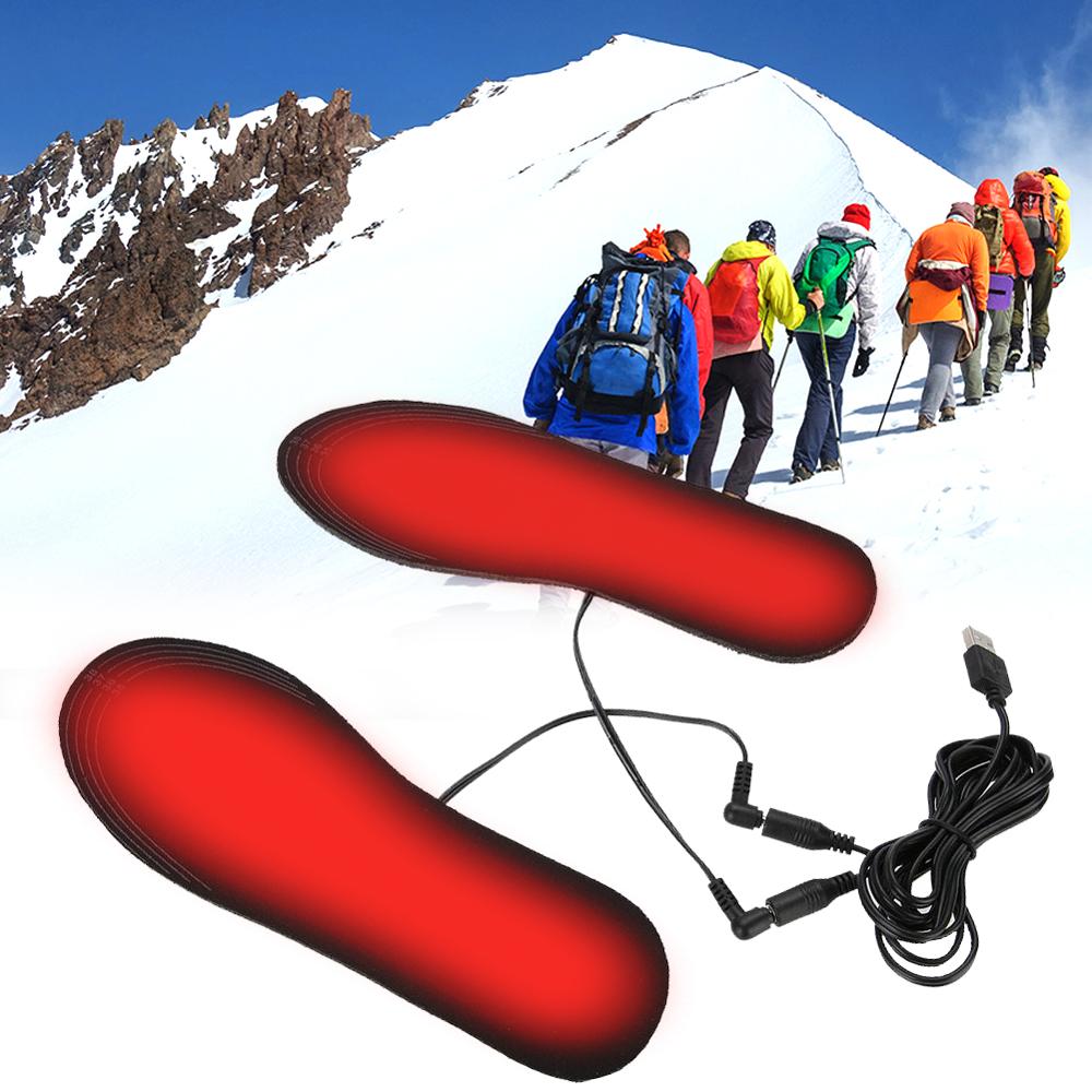 1 Paar Usb Verwarmde Schoen Comfortabele Soft Lint Elektrische Verwarmde Inlegzolen Winter Outdoor Sport Voeten Warming Inlegzolen Wasbare