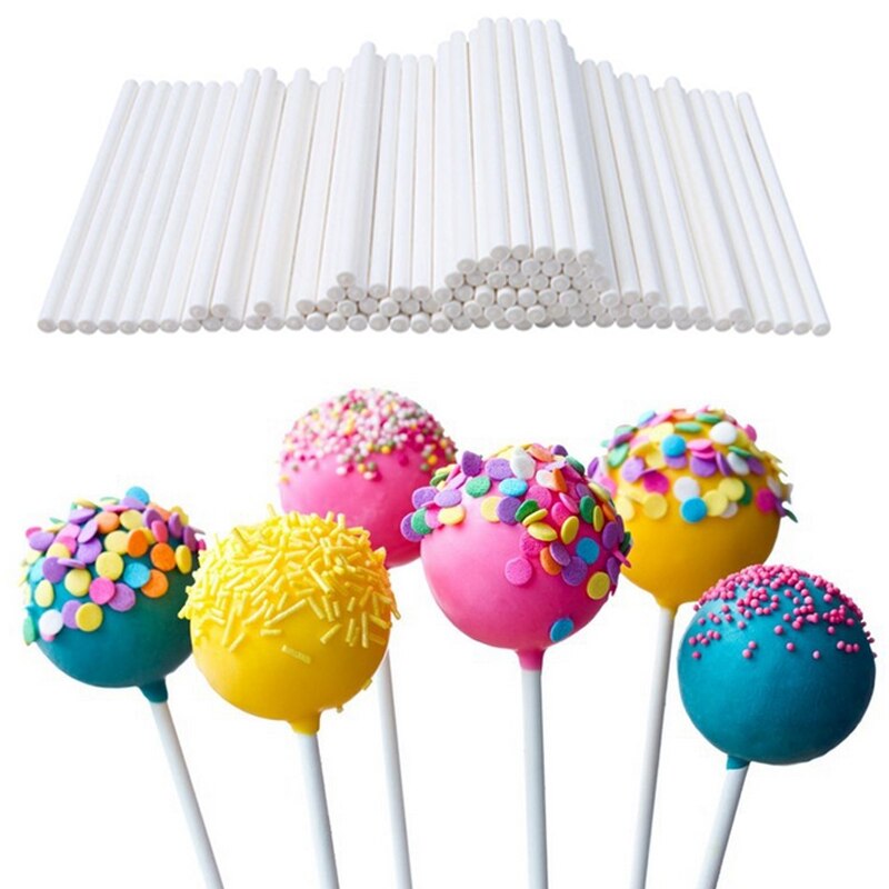 100-2000Pcs100mm Lollipop Stick Food-Grade Plastic Pop Sucker Sticks Cake Mould Pop Sticks Lollypop Candy Chocolate Sugar Pole