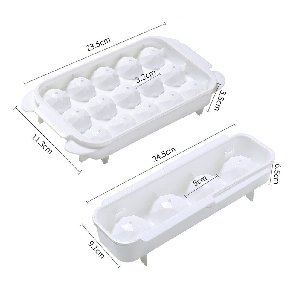 Gran rombo bola de hielo molde PP seguro hielo congelado cubo bola de hielo whisky molde Multi-propósito de hielo bandeja Flexible bandejas de hielo-hielo
