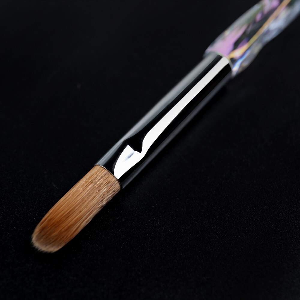 ANGNYA 12 #14 # Acryl Nagel Pinsel Gewellt Kolinsky Zobel Nagel Kunst UV Gel Baumeister Manikübetreffend Pinsel Flache Runde diamant Gradienten Griff