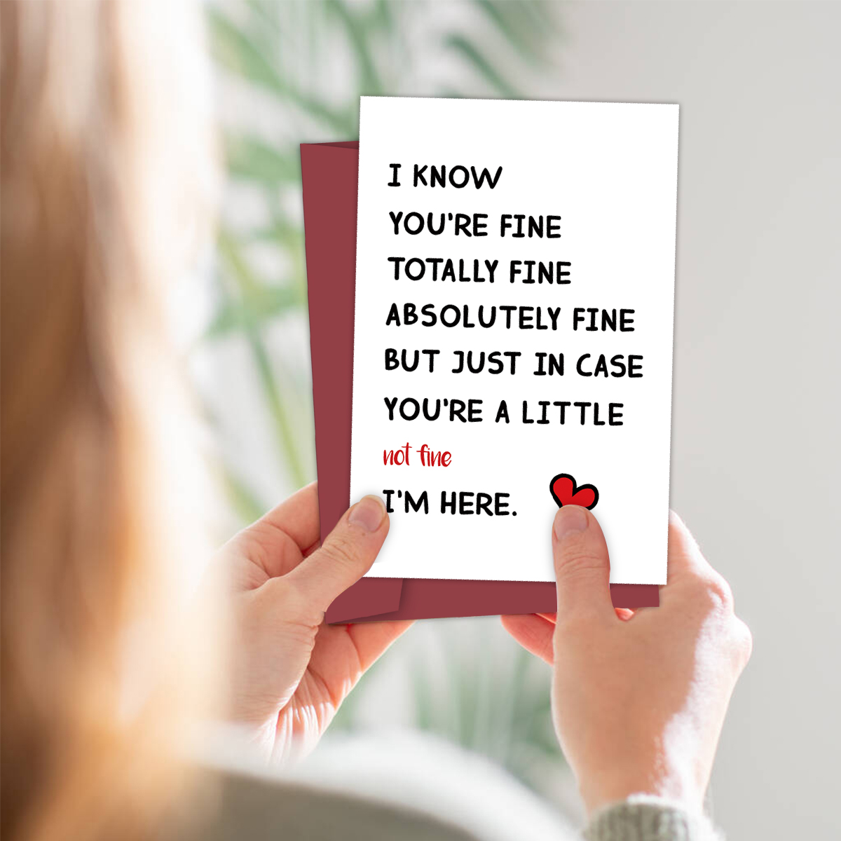Je bent heel goed, ik ben hier voor je, aanmoedigingskaart voor hem haar, grappige wenskaart, cadeau-ideekaart voor man vrouw familie