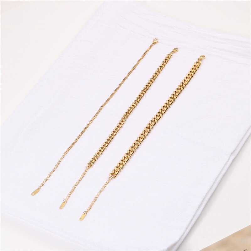 PUNK Metal Gold Color Stainless Steel Anklets Women Simple Casual foot bracelet jewelry