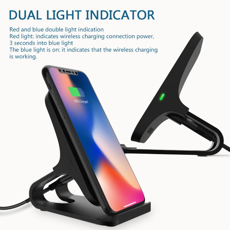 Aluminum Alloy Phone Holder Fast Wireless Charger Qi Quick Charging Desk Stand for iphone All Qi-Enabled