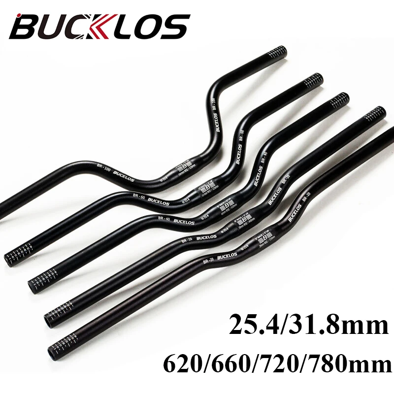 BUCKLOS kierownica roweru górskiego 31.8mm 25.4mm kierownica rowerowa 620/660/720/780mm kierownica MTB ze stopu aluminium części rowerowe