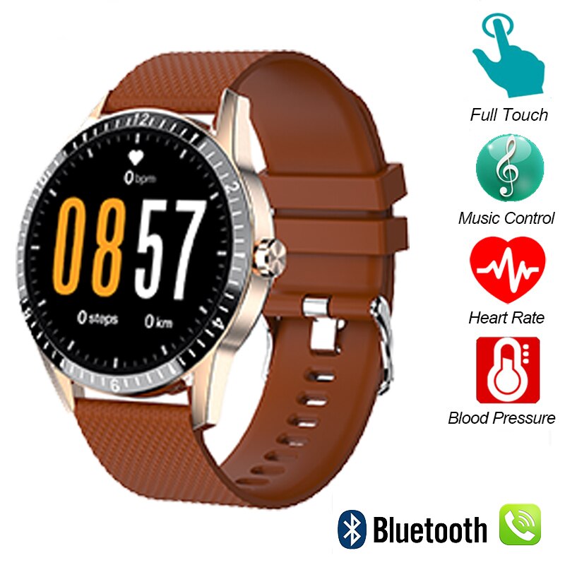 Montre connectée Y20 pour hommes, entièrement tactile, prise en charge des appels Bluetooth, moniteur de fréquence cardiaque, pour téléphone Android IOS PK G20