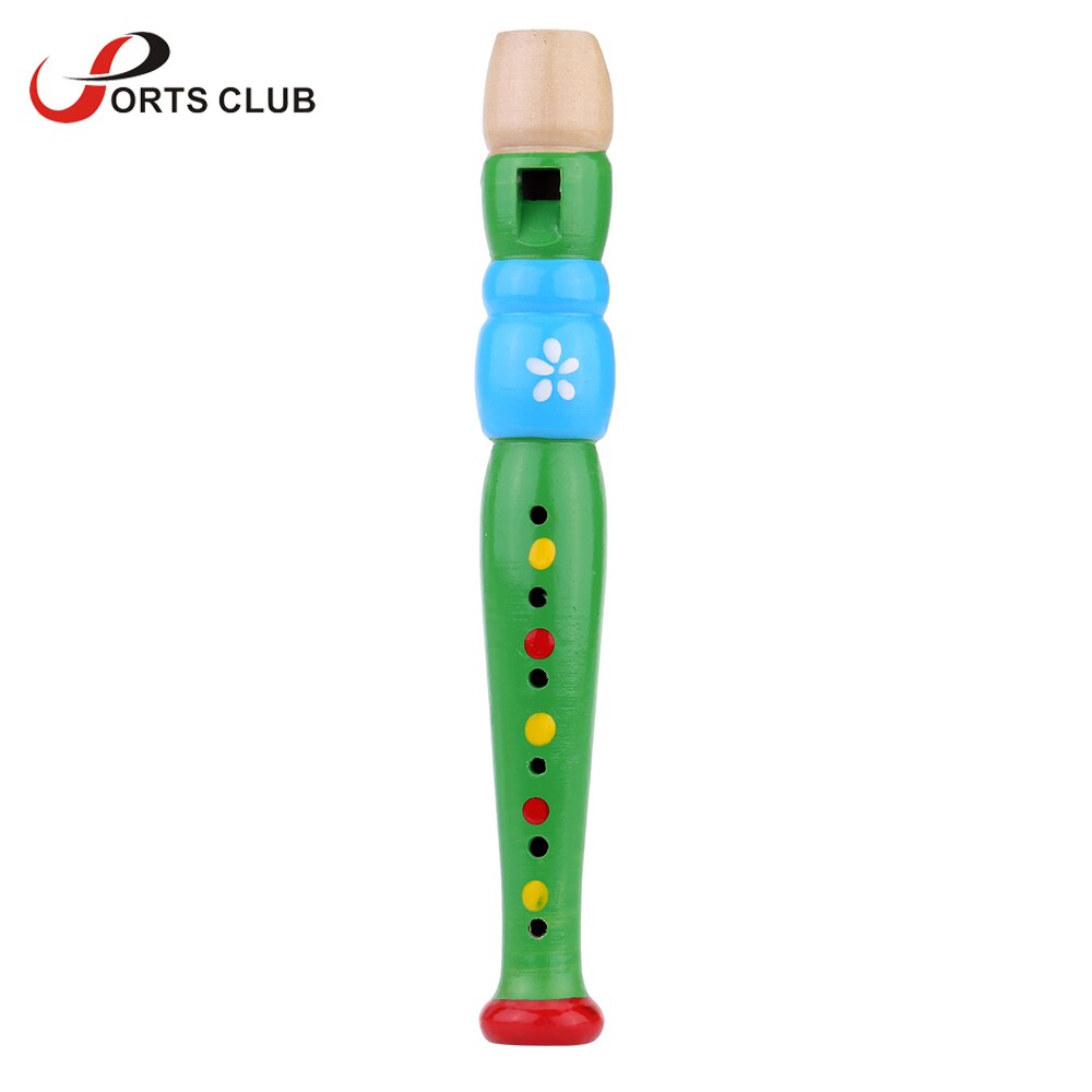 Wooden Piccolo Flute Sound Musical Instrument Early Education for Baby Kid Child (Color Random)