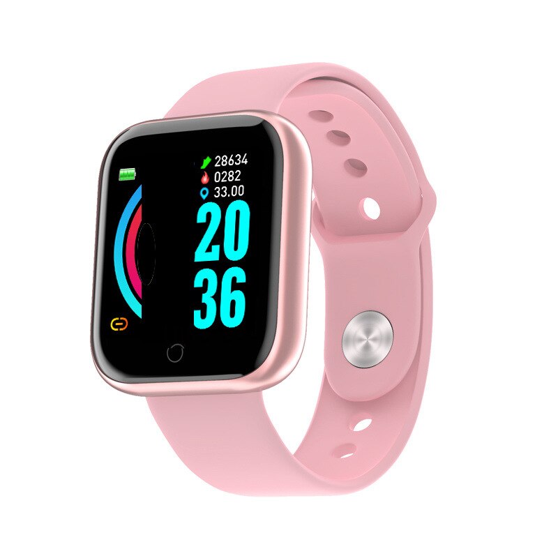 Smart Watch Men Women Kids Heart Rate Monitor Blood Pressure Tracker Smartwatch Bluetooth Connect Fitness for Android IOS: Pink