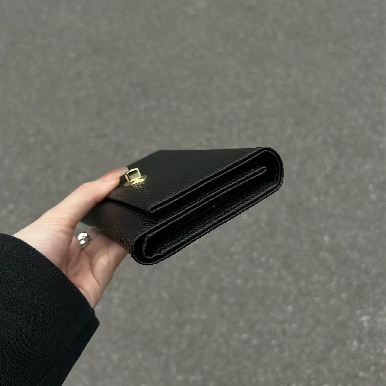 Utsøkt svart damelommebok - kul, kompakt kortholderlommebok, flere kortspor og korte lommebøker