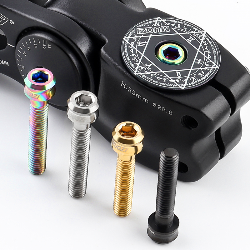 MUQZI Titanschrauben M6 * 30 MM M6 * 35 MM Headset-Kappenschraube MTB Rennrad Ultraleichte Titan-Vorbauschraube Fahrradzubehör