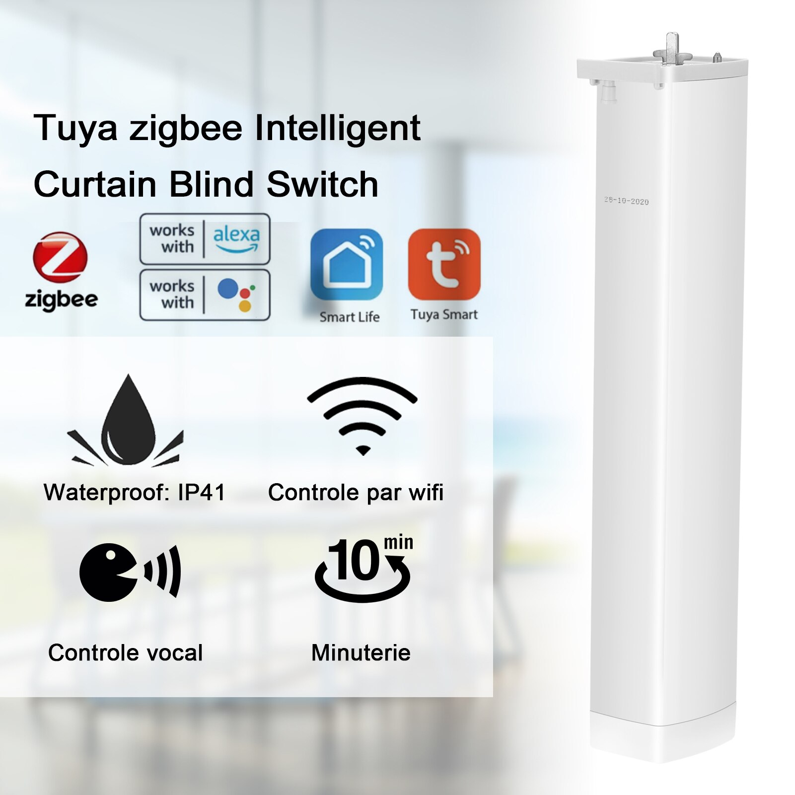 Tuya ZigBee Intelligent Curtain Blind Switch Electric Motorized Curtain Roller Shutter Control Switch Remote Curtain Motor