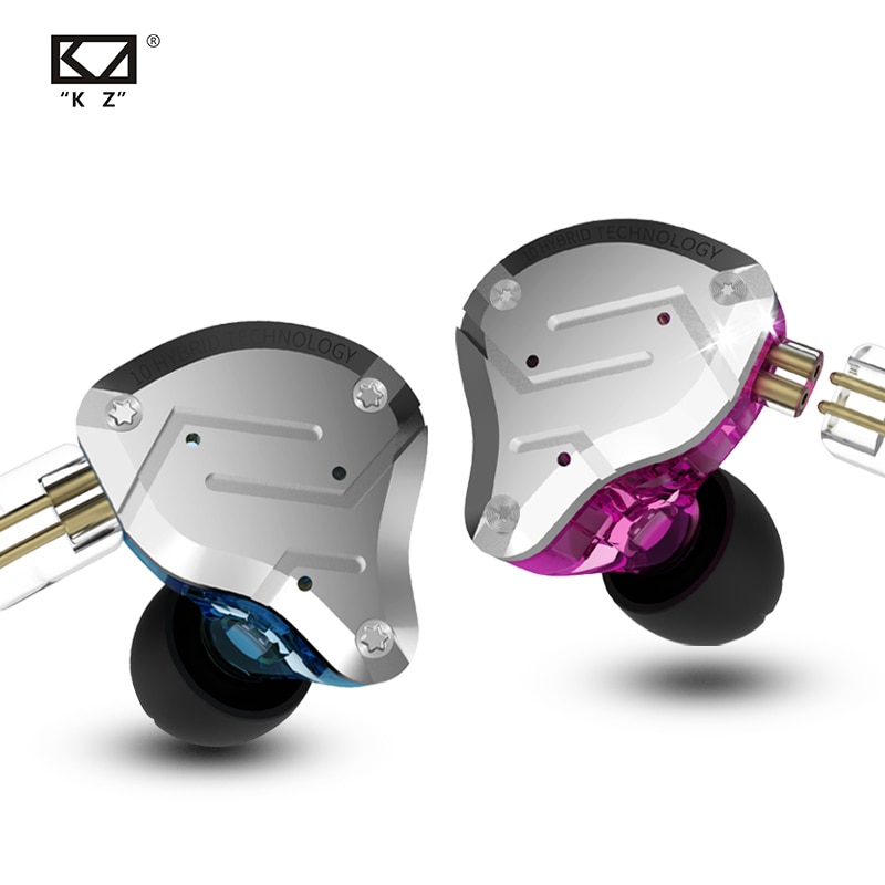 Kz ZS10 Pro In Ear Headset Metalen 4ba + 1dd Hybrid 10 Eenheden Hifi Bas Oren Monitor Oortelefoon Sport Noise cancelling Weer Zsx