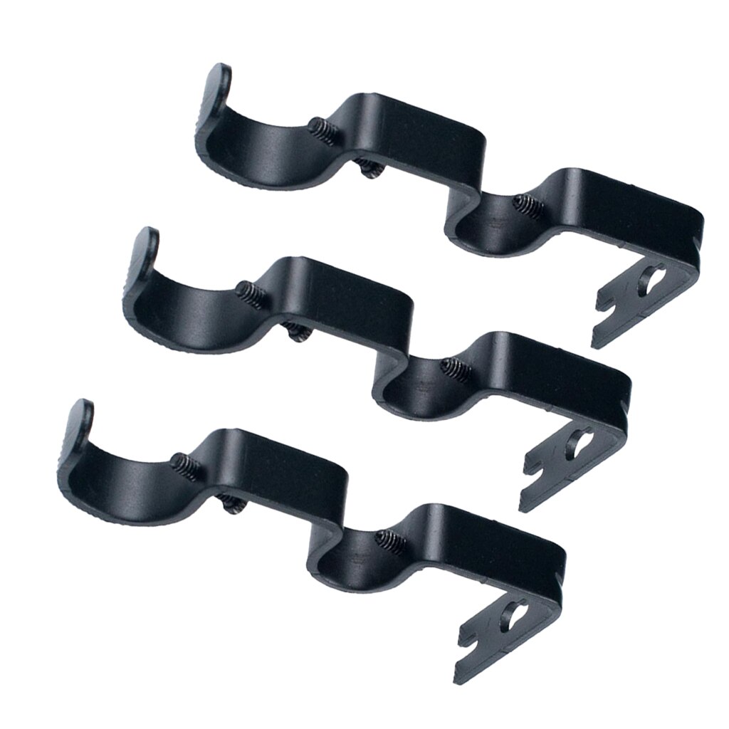 Sæt  of 3 justerbare metal gardiner dobbelt gardin stang beslag holder til 1 og 5/8 tommer stang, robust stål