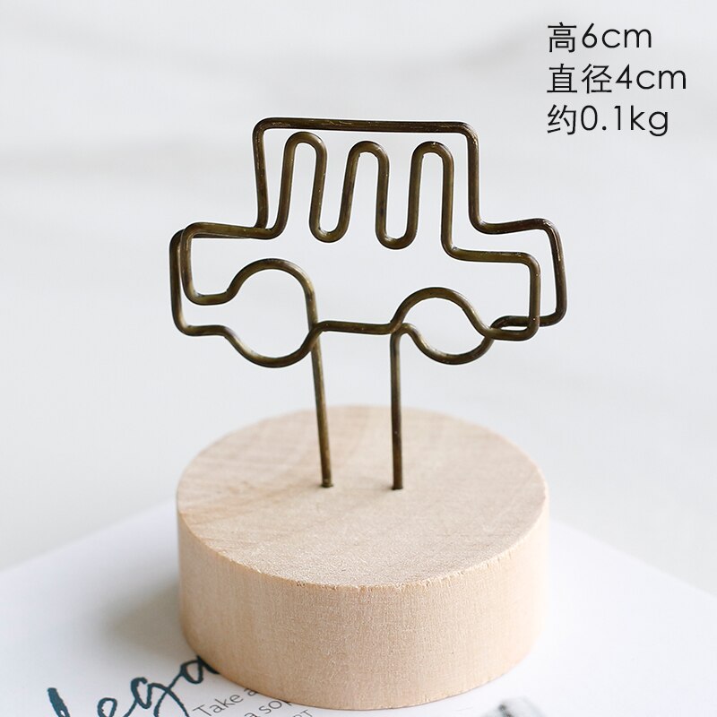 Nordic simple modern wooden note holder home decorations Figurines message photo card holder WJ021935: I