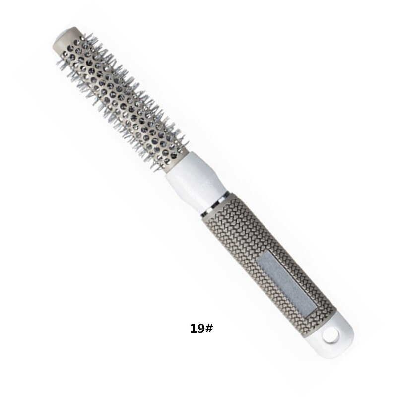 Ionic Curling Hair Brush Barber Comb Rolling Comb Hairstyling Tool Accessories for Home Beauty Salon Hair Ceramic Round Comb: 19mm