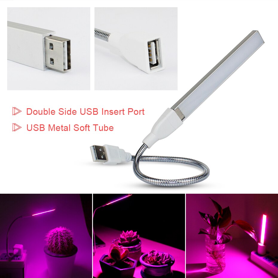 USB Led Grow Light Full Spectrum Fitolampy usb DC 5V 3W Led Plant Grow Light Flexible Led Growing Lamp for Indoor Plant Flower