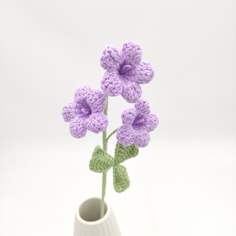 Ramo de Flores de ganchillo , Flores tejidas a mano, Flores Tejidas A Crochet, decoración del hogar para boda, flor Artificial: Morado