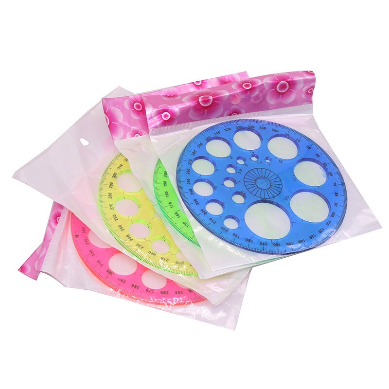 4 pcs Round drawing ruler Student school office multi-function DIY painting template ruler Patchwork rulers