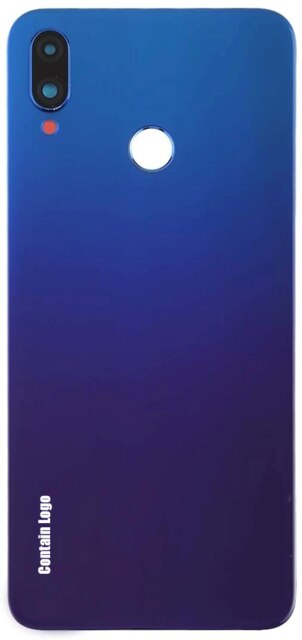 Vitre arrière pour Huawei Nova 3i couvercle de batterie boîtier de porte arrière pour Huawei NOVA 3i couvercle de batterie + objectif de caméra INE-LX1 LX2: Blue With Lens