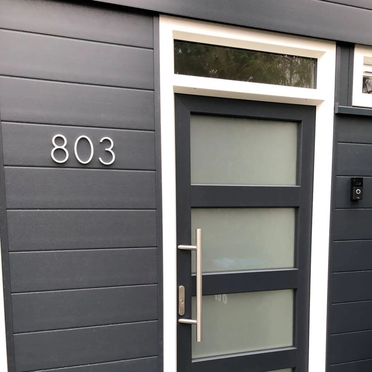 Número de casa moderno flotante blanco de 152mm, números de dirección de puerta Huinummers para placas de señal digitales para exteriores de casa de 6 pulgadas. # 0-9
