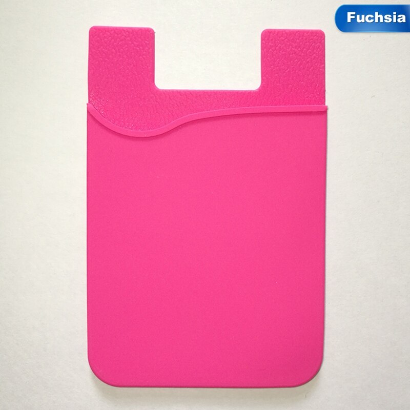 Women Men Cell Phone Card Holder sticker Bus Card Business Credit ID Card Holder Slim Case Pocket Adhesive: rose red