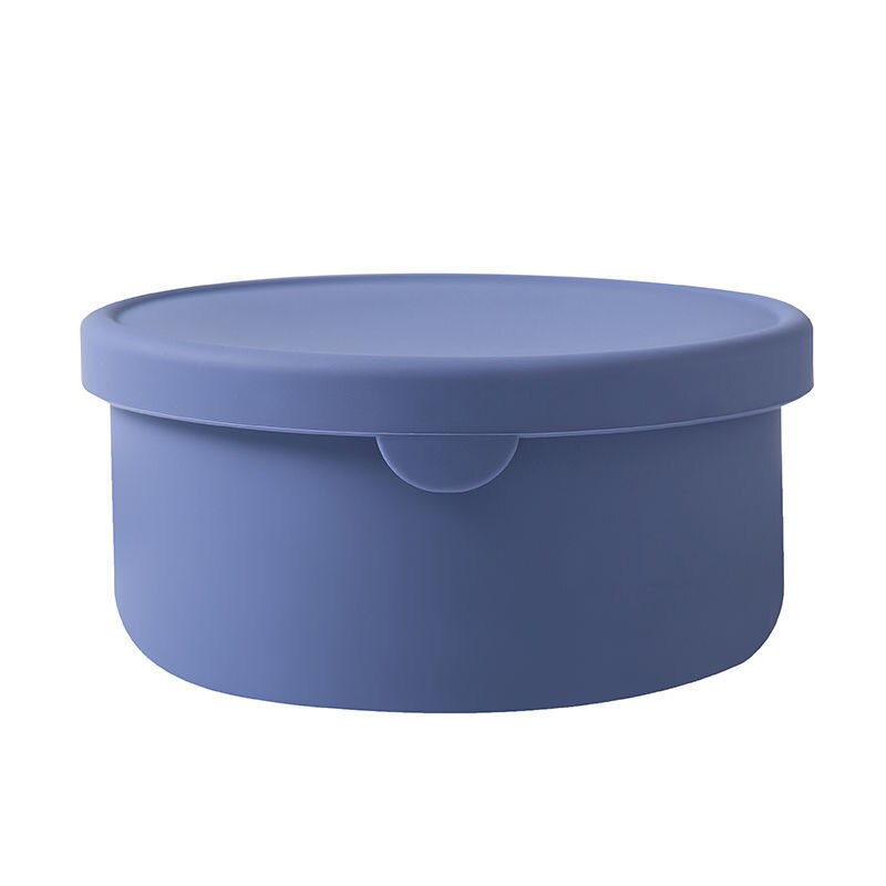 Silicone Lunch box fresh-keeping box Leak-proof Fruit Salad Bowl Microwave Tableware For Women Meal Prep Food Storage Containers: Blue 700ml