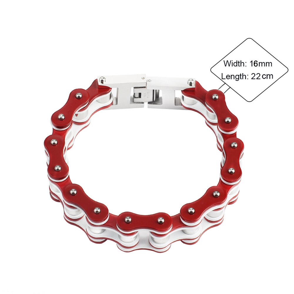 Neue Punk Schmuck Spezielle Radfahrer Fahrrad Motorrad Kette männer und frauen Armbänder Armreifen 16mm Titan Stahl Armbinde