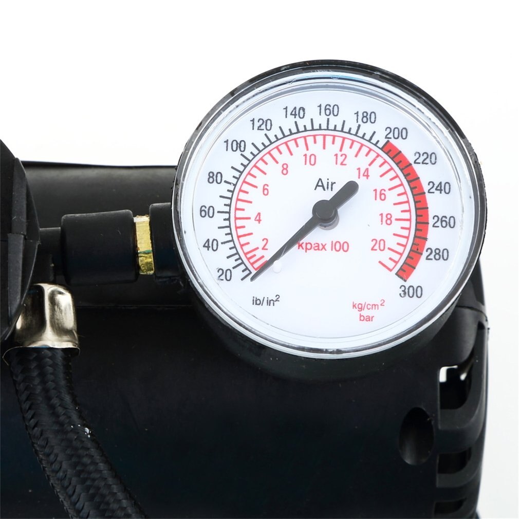 Svart bærbar allsidig 12v 300 psi bildekk dekk inflator pumpe mini kompakt kompressor pumpe bil sykkel dekk luft inflator