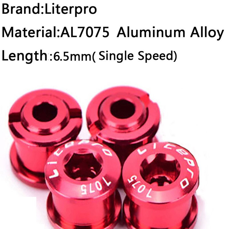 JIANKUN IXF Crankset MTB 104BCD Chainring 170mm Mountain Bike Road Bicycle Chain Ring Cycle Crank Set Screw Bottom Bracket BB: ChainringBolts-Red