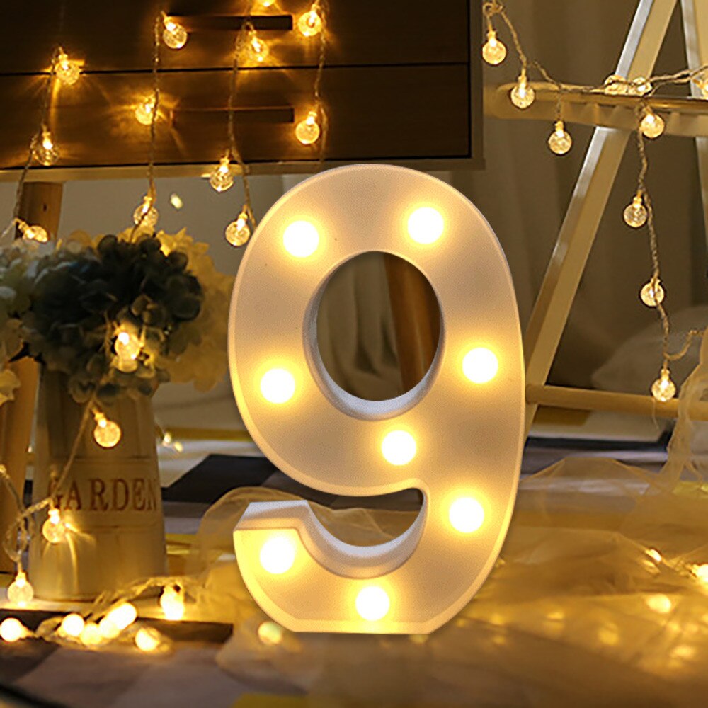 LED Digital Light Number Lamp Alphabet LED Digital Wedding Decoration Light Up White Plastic Digital Standing Hanging Lights: J