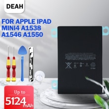 5124mAh Tablet Battery For Apple IPad Mini Mi Ni 4 A1538 A1546 A1550 + tools Replacement Lithium Batteries