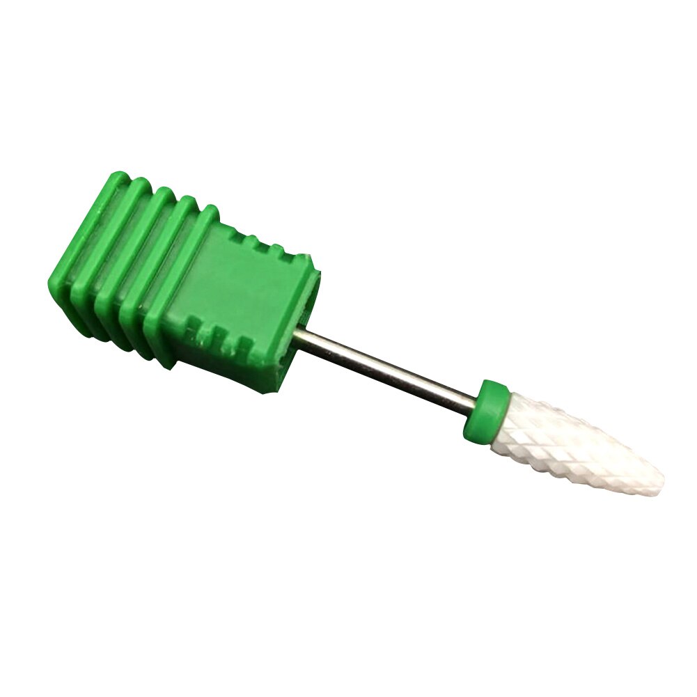 Ceramic Nail Drill Bit Rotate Burr Milling Cutter For Manicure Manicure Nails File Electric Milling Burr Grinder: Green