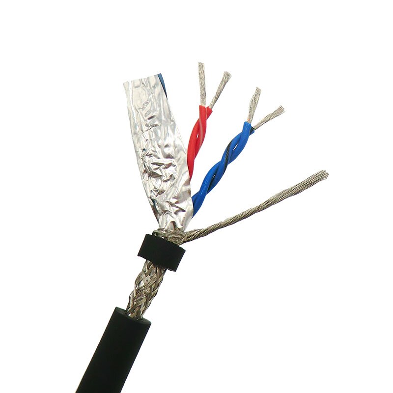 Flexibel partvinnad kabel skärmad tråd 4,6,8,10,12,14,16,20,26 kärna kodarkabel 485 signaldatastyrtråd förtennad koppar: 4 kärnor / 0.2 mm 2(24 awg)