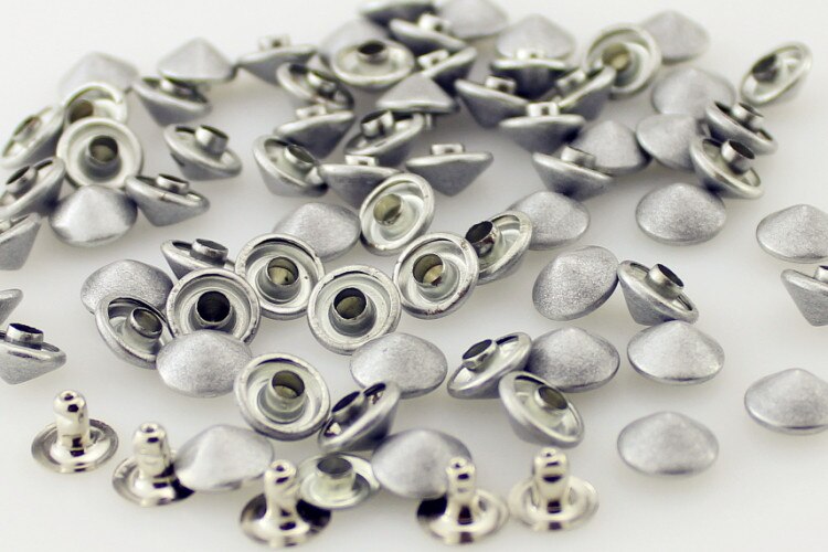 100 stücke 9mm Bunte einstellen Kegel Nieten Zink Legierung Leder Zucht Schuhe DIY Punk Stil Spitze Schraube Für Gürtel taschen pulseras pinchos: Silber- grau