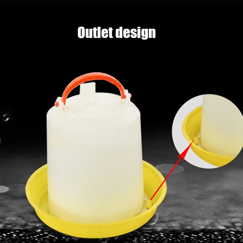 Chicken Waterer Durable Automatic Poultry Water Feeder Drinker with Handle Hanging Poultry Water Container with Outlet