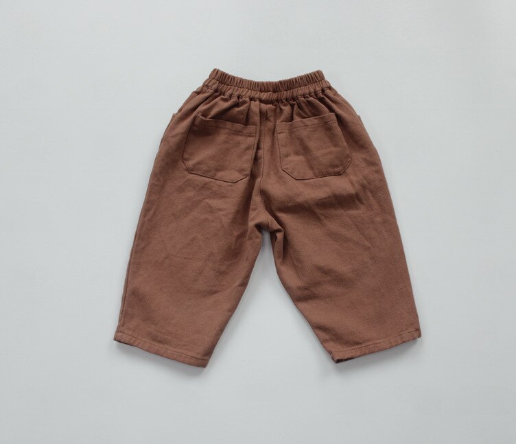 2020 Bambini di autunno Casual Pantaloni Stile Coreano Del Bambino di Patch Pantaloni dei Ragazzi di Colore Puro