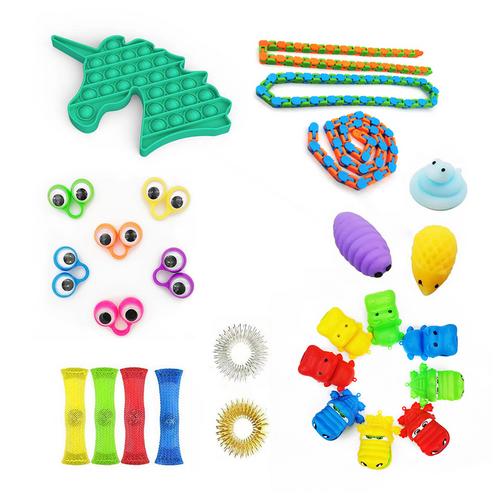 22 Pack Zappeln Sensorischen Spielzeug Set Stress Relief Spielzeug Autismus Angst Relief Stress Pop Blase Zappeln Sensorischen Spielzeug Für Kinder erwachsene: 14