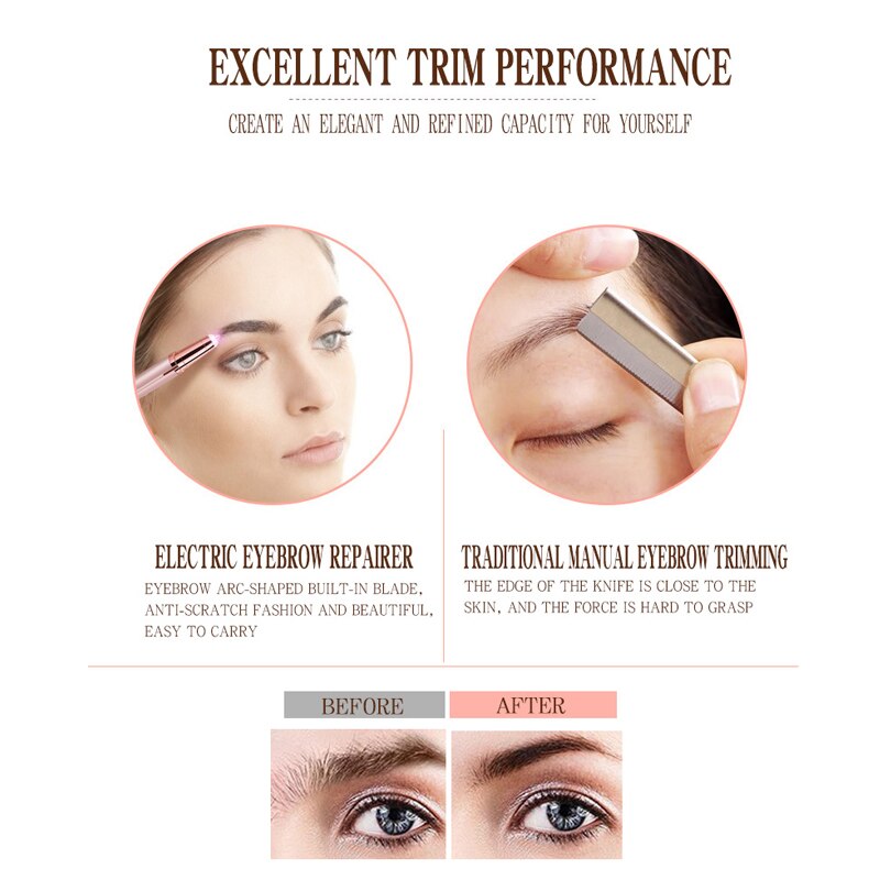 Épilateur electrique Sourcils Précision Sourcil Rasoir Cheveux Facial Épilateur Portatif Mini Rasoir De Sourcils Stylo Sourcil Shaper