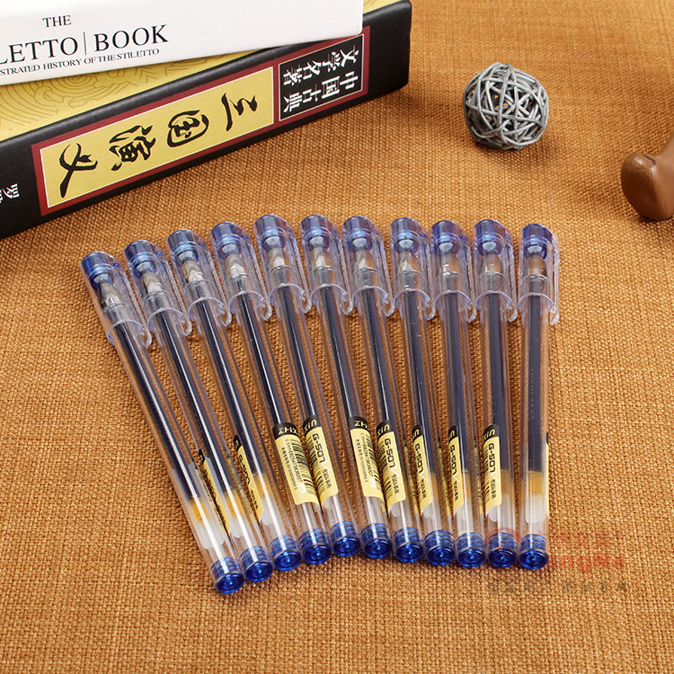 12pcs/lot Gel Ink Pen Needle Point Pen financial pen writing pen 0.5mmBlack/Blue/Red Color supplies