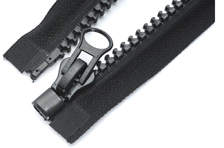 Meetee 8# Black White Resin Zipper Eco-friendly Open-end Zippers for Jackets Coat Sleeping Bag Tent Zips DIY Sewing Accessories: SingleBlack / 120cm-2Pcs