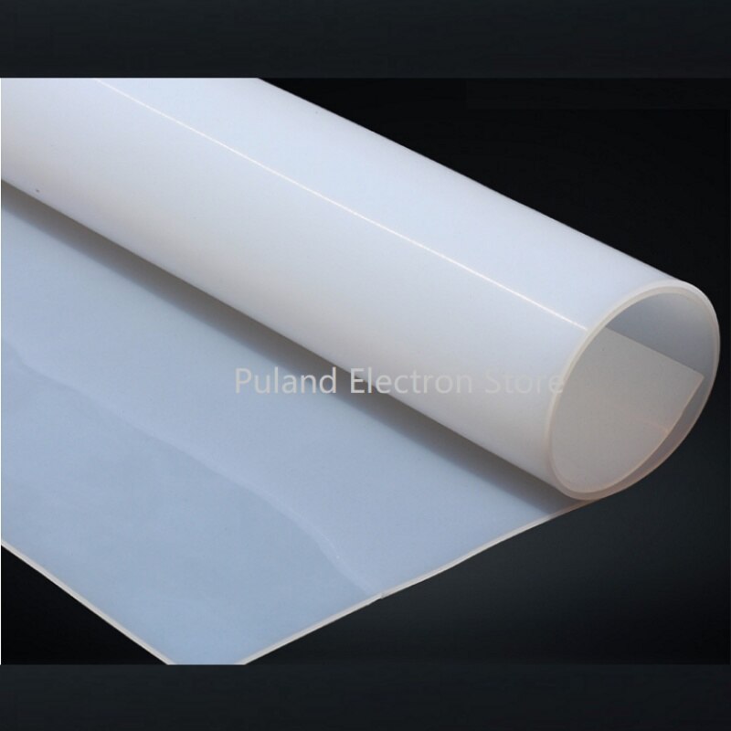 Feuille de caoutchouc de Silicone 500mm x 500mm x 0.5mm largeur coussin joint Film plaque Mat carré plat joint résistant à la chaleur blanc laiteux