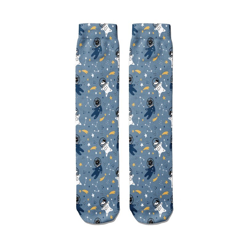 Chaussettes imprimées Shiba Inu pour femmes, chaussettes longues unisexes, décontractées, en coton, confortables, à la , drôles, chats, chiens, animaux, Harajuku: Style4