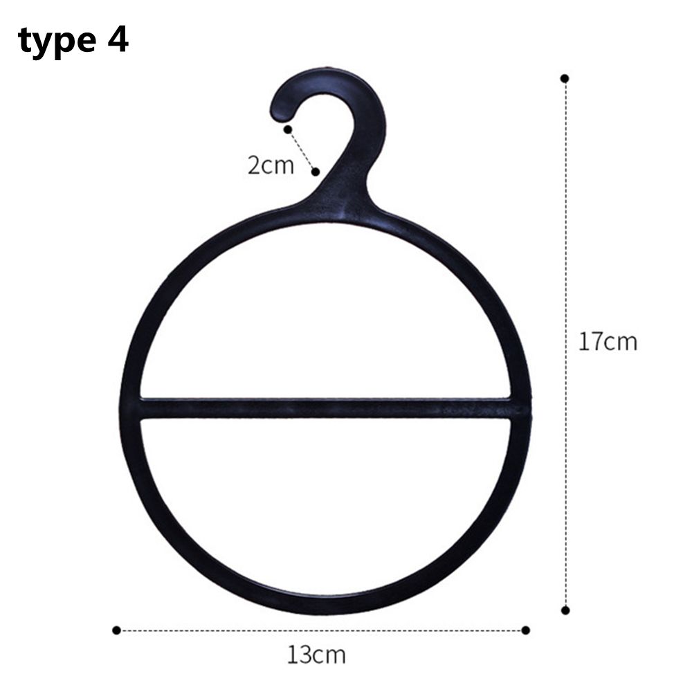 Mini cintre rond ovale en plastique, 1 pièce, créative, noir/blanc/Transparent, 1/2 couches, écharpe, cintre antidérapant,: black-type 4
