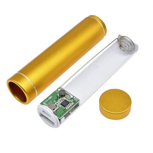 7 Kleuren Metal Power Bank Diy Kit Storage Case Box Gratis Lassen Pak 1X 18650 Batterij 5V 1A usb Externe Lader Smart Telefoon: Gold