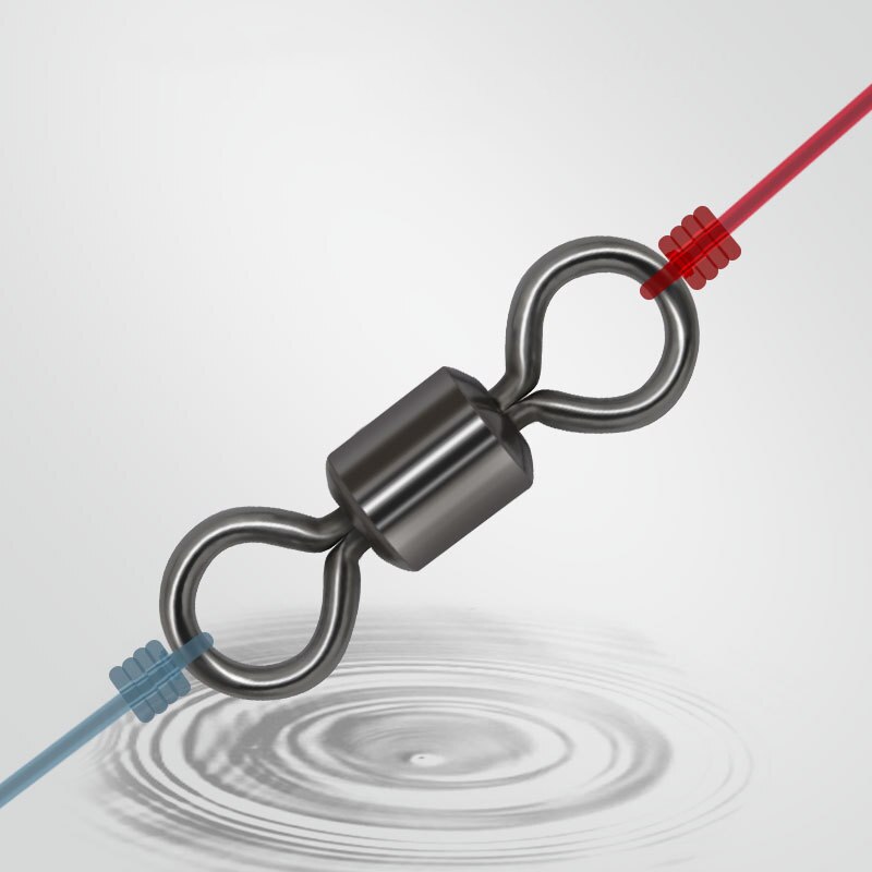 100PCS/Lot Fishing Swivels Ball Bearing Swivel with Safety Snap Solid Rings Rolling Swivel for Carp Fishing Accessories