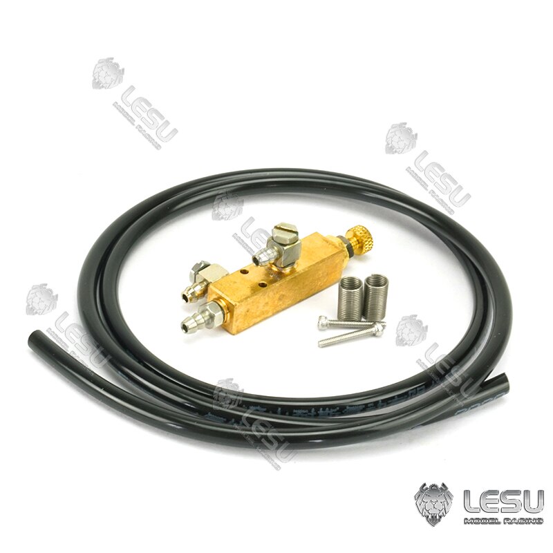 Válvula de descarga de Metal LESU para camión hidráulico 1/14 RC excavadora modelo TAMIYA DIY