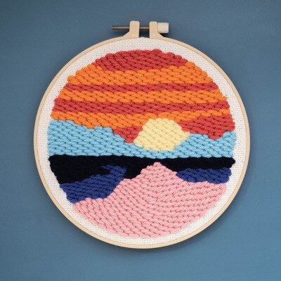 Adults Craft DIY Crafts Kits Kids Needlework Creativity Embroidery Cartoon 3D Poking Stitching with Hoop Frame Modern Sewing: A-10