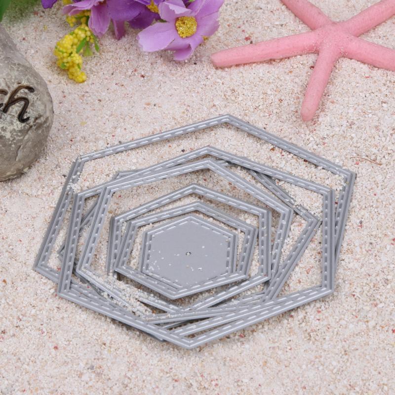 Hexágono espiral troquelado Metal troqueles de corte en Scrapbooking carpeta en relieve DIY decoración divertida álbum de recortes para boda plantilla