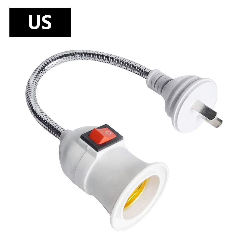 Enchufe E27 portalámparas enchufe directo lámpara giratoria cabeza lámpara boca portalámparas tipo manguera universal con interruptor: Granate