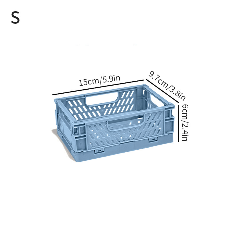 Table Top Folding Storage Basket Stackable Makeup Jewellery Toys Box Cosmetic Container Desktop Holder Crate Folding Box Basket: Clear